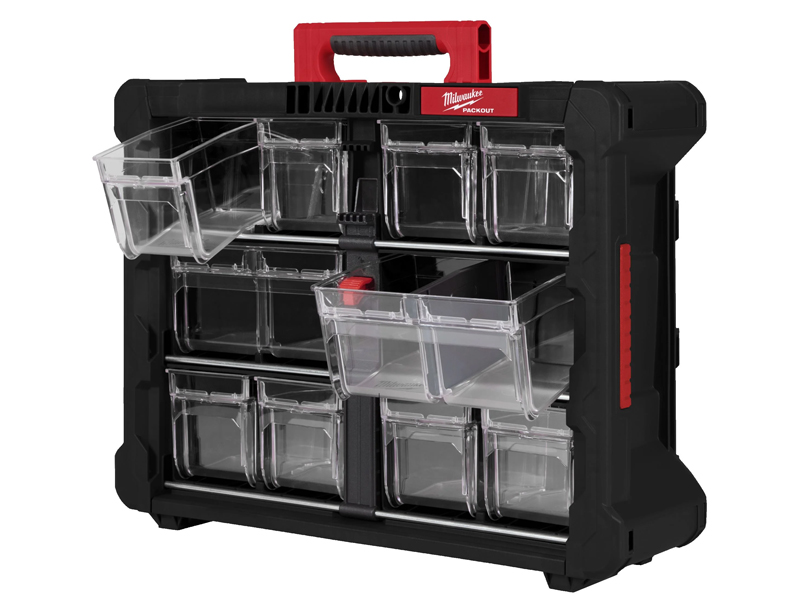 Milwaukee Organizer PACKOUT 170x500x386mm con 10 contenitori porta minuteria