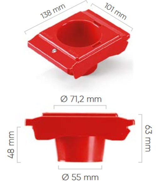dimensioni boccole abs ISO 50 Fami