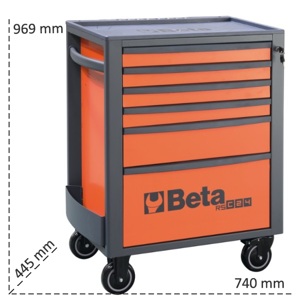 Beta carrello porta attrezzi RSC24 6 cassetti, piano in ABS rinforzato e  fori per cacciaviti [024004060]