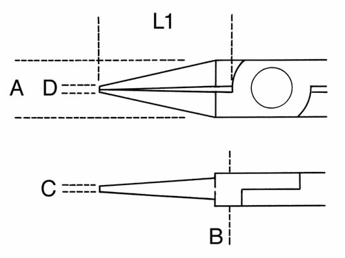 Dettagli e misure pinzeper elettronica Beta 1173BM