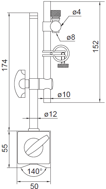 Misure supporto magnetico Rupac 2001803