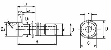 Misure tiranti forati e non forati LTF  ISO/DIN 7388/2A