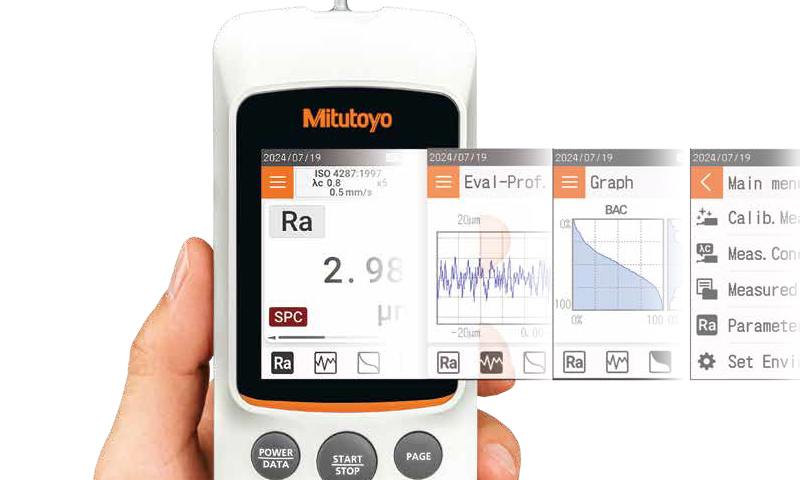 Dettaglio rugosimetro Mitutoyo SJ-220S con drive unit trasversale