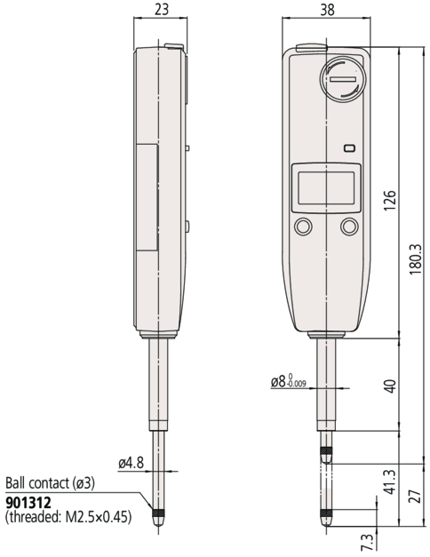 Schema tecnico comparatore DIgimatic ID-U Mitutoyo