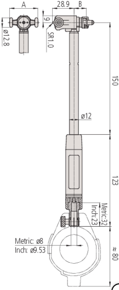 Schema tecnico alesametro serie 511 Mitutoyo