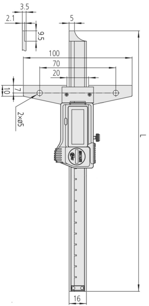 misure calibro di profondità digitale ABS IP67 Mitutoyo