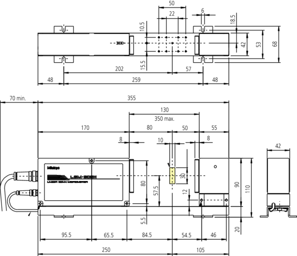 Schema tecnico micrometro Laser Scan LSM-503S Mitutoyo