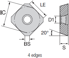 Dettaglio misure inserto Nikko Tools