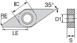 Dettaglio misure inserto Nikko Tools