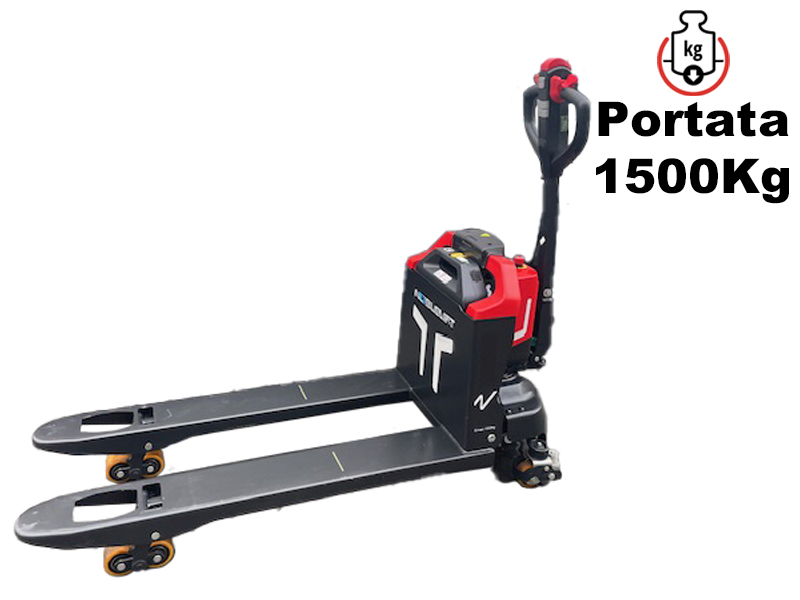 Transpallet elettrico a batteria Novamach NEENQ2-B 685x1150mm, portata 1500kg