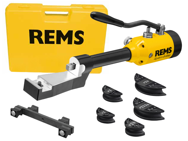 Curvatubi oleodinamica manuale REMS Hydro-Swing in valigetta con 5 matrici, 12-22mm
