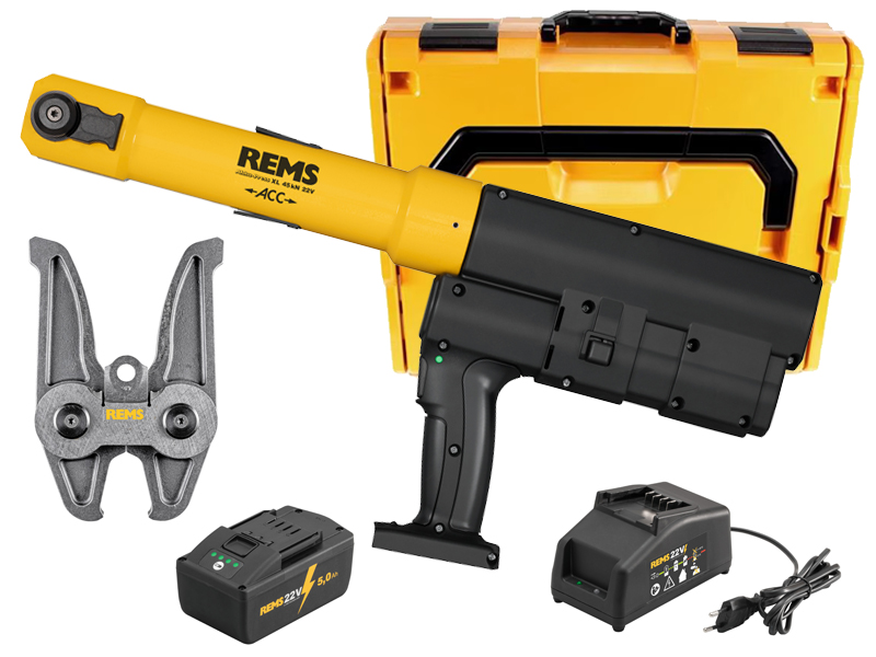 Pressatrice REMS Akku-Press XL 22V ACC 45kN con ritorno automatico, ��64-108mm in Set
