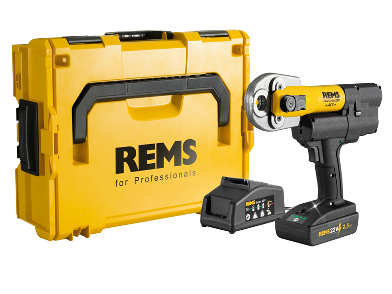 Pressatrice radiale REMS Mini-Press 22V ACC ��10-40 mm in set con batteria, caricabatterie