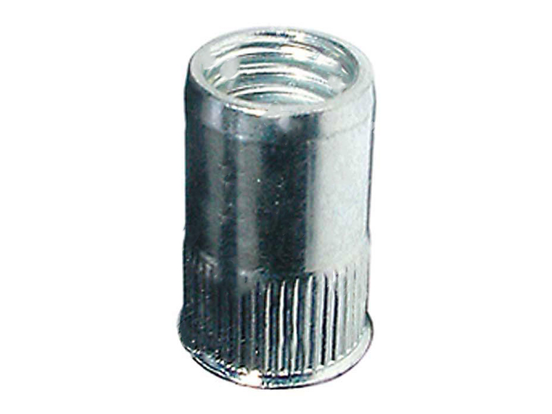 Inserti filettati acciaio M6 Rivit Rivsert FRC-Z cilindrico zigrinato  aperto testa ridotta (500pz) [1962000]