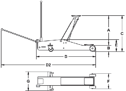 dimensioni sollevatore idraulico Rodcraft RH136