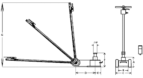 dimensioni sollevatore idropneumatico Rodcraft ATJ30-2