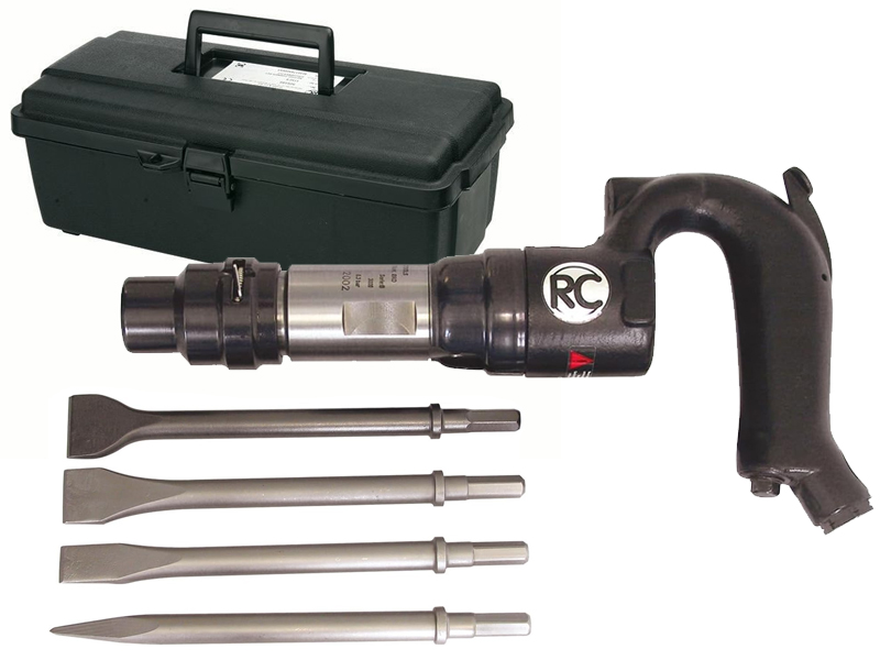 Martello scalpellatore pneumatico Rodcraft RC5310 6J con 4 scalpelli per cemento e valigetta