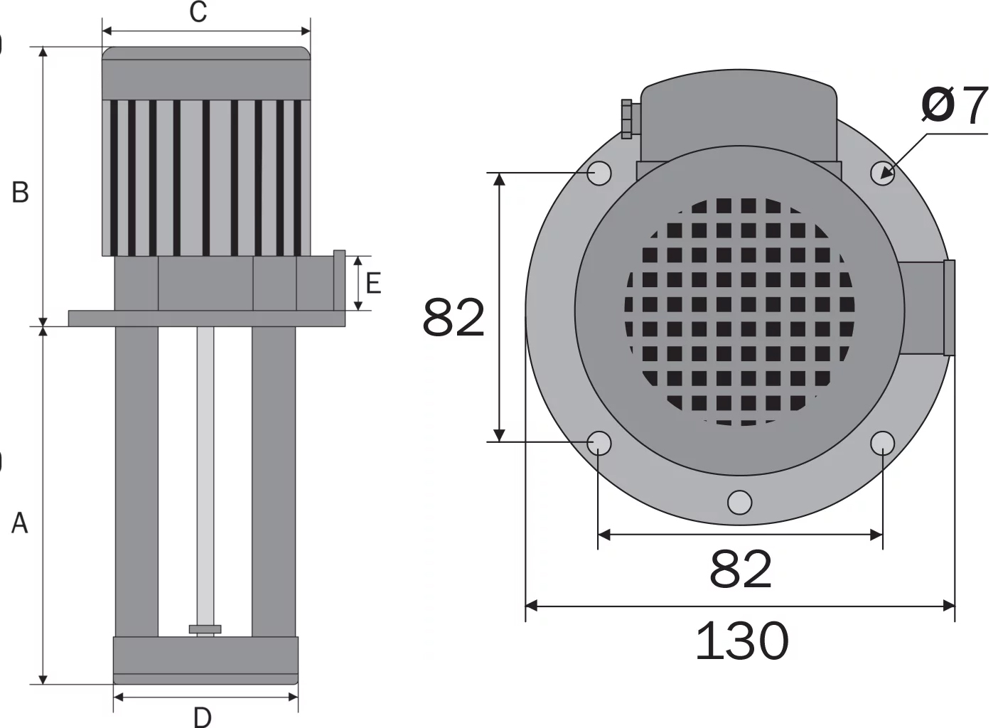 Schema tecnico elettropompa PA 150 SAP