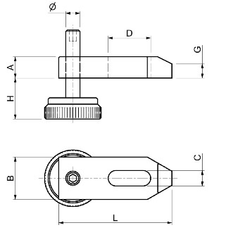 Dimensioni Staffe regolabili con vite passo standard SPD S230