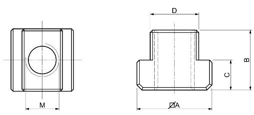 Dimensioni Tasselli per cave a T SPD S360