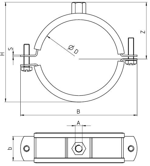 Schema tecnico collare FRSM Fischer