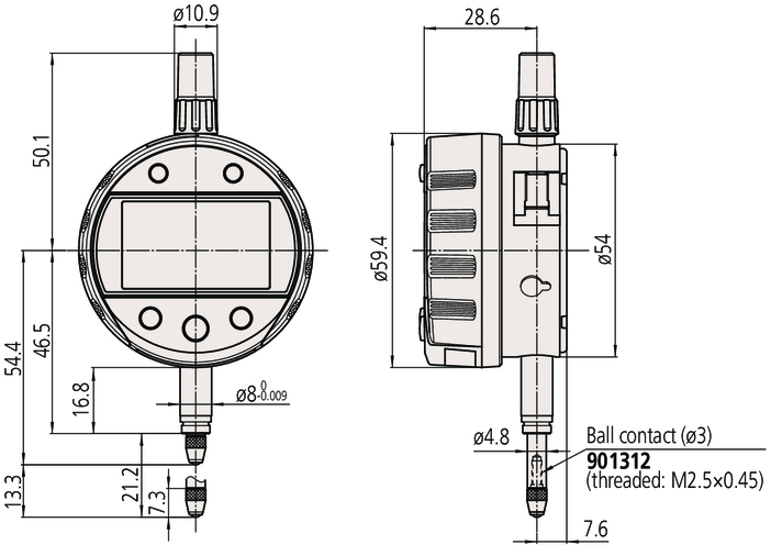 misure comparatore 543-595B Mitutoyo