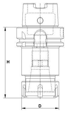 schema mandrino porta frese attacco DIN69893 LTF PRT