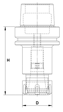 schema mandrino portapinze HSK/E attacco DIN 69893 LTF PRT