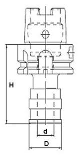 schema mandrino porta maschi con doppia compensazione HSK/A 50 attacco DIN 69893 LTF PRT