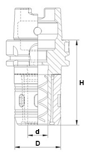 schema mandrino forte serraggio HSK/A attacco DIN 69893 LTF PRT