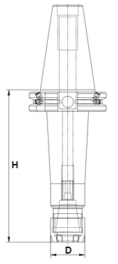 schema mandrino ghiera mini attacco DIN 69871 AD/B LTF PRT