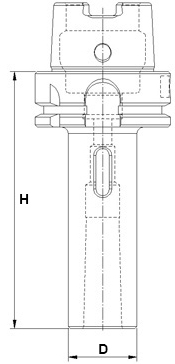 schema mandrino riduzione cono HSK/A attacco DIN 69893 LTF PRT