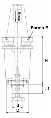 schema mandrino porta frese attacco MAS BT AD/B LTF PRT