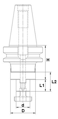 schema mandrino porta frese attacco MAS BT A LTF PRT