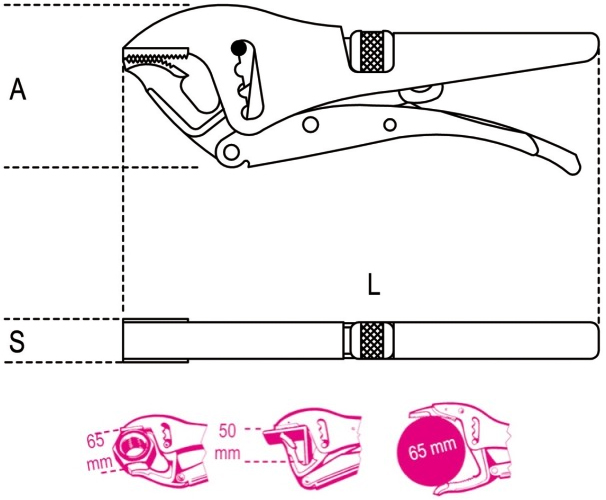 Schema tecnico pinza Beta 1051