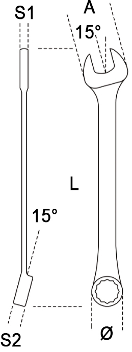 Schema tecnico chiave combinata Beta 142