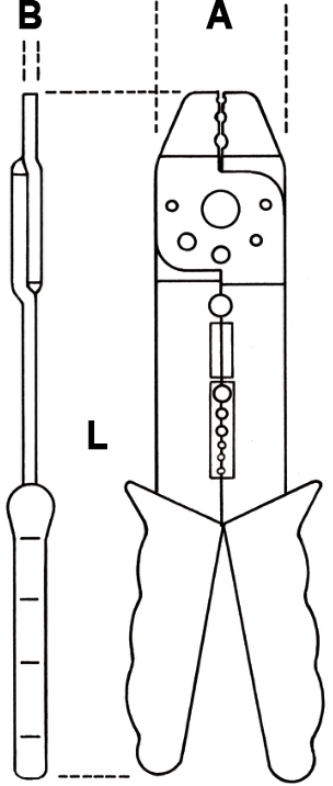 Schema tecnico pinza crimpatrice Beta 1602A