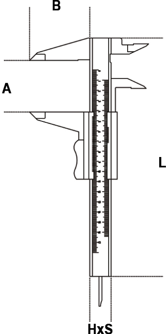 Schema tecnico calibro digitale corsoio Beta 1651