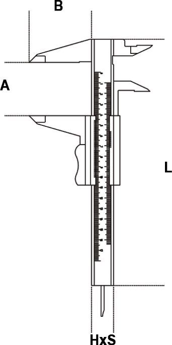 Schema tecnico calibro analogico corsoio Beta 1654