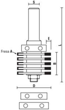 schema tecnico fresa combinata Klein E181