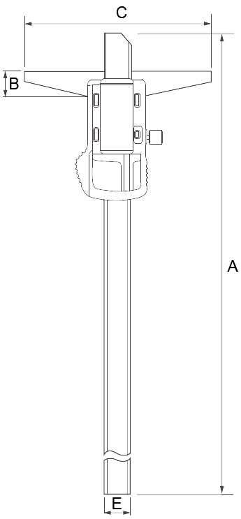 schema tecnico calibro digitale profondità Alpa Metrology AA101