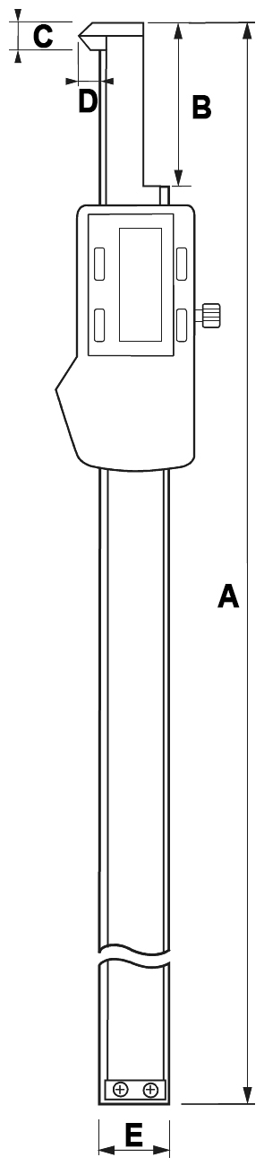 schema tecnico calibro digitale per gole interne Alpa Metrology AA188