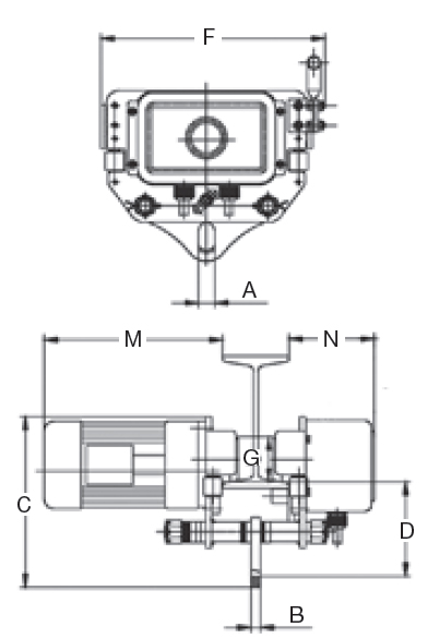 Schema tecnico carrello elettrico EFW 2-1 Unicraft