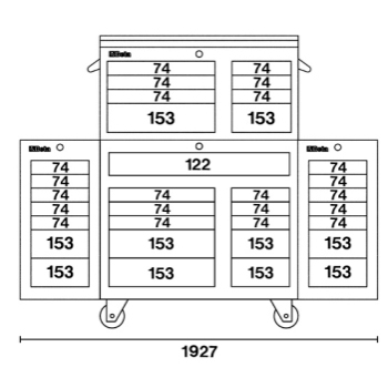 Schema tecnico cassettiera C38C Beta