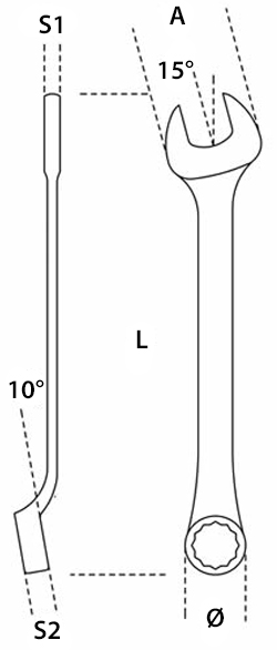 Schema tecnico chiave combinata Beta 45