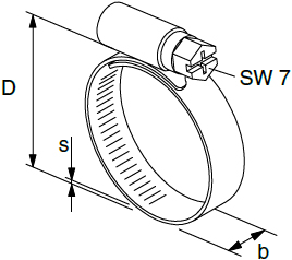 Schema tecnico fascetta stringitubo W2 Fischer