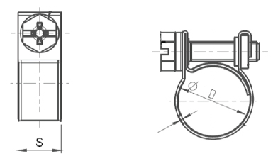 Schema tecnico collare stringitubo Mini Clamp Pizzirani