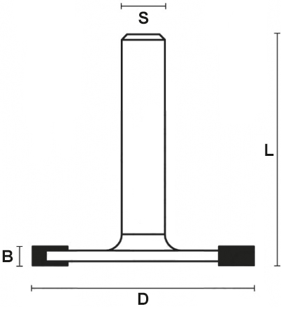 schema tecnico fresa a T per plastica Klein