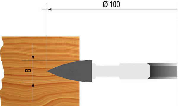 schema tecnico fresa circolare incastri lamello Klein