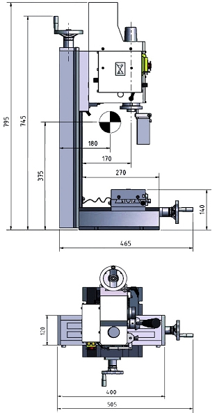 schama tecnico trapano fresatrice LTF Optimum BF16 Vario